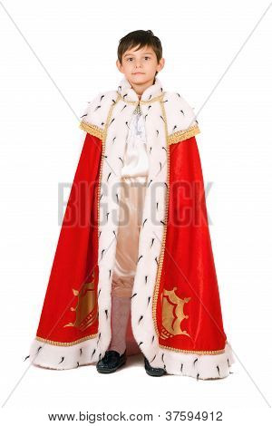 Boy Dressed As A King. Isolated