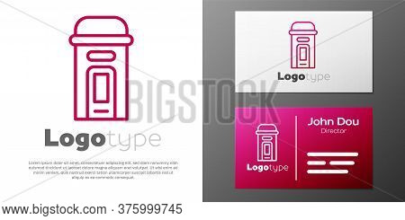 Logotype Line London Phone Booth Icon Isolated On White Background. Classic English Booth Phone In L