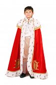 Boy Dressed As A King. Isolated