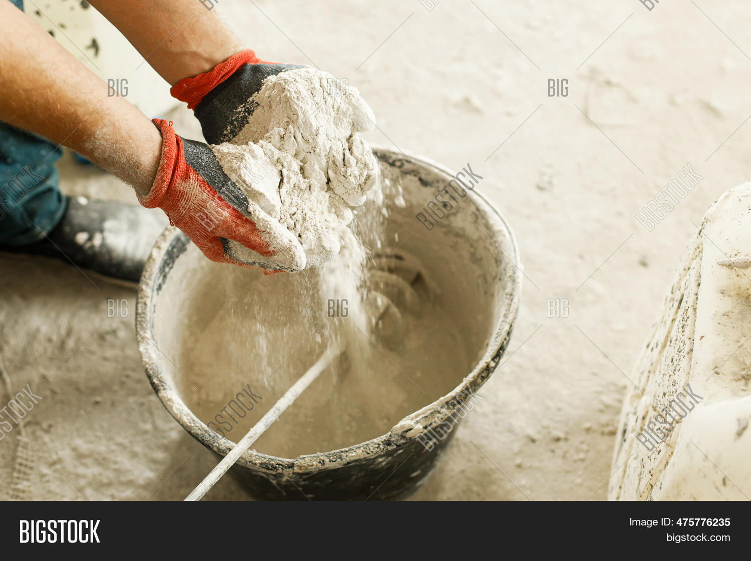 Worker Mixing Gypsum Image & Photo (Free Trial) Bigstock
