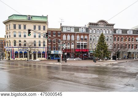 Bangor, Me - Usa - January 10, 2016: Tview Of The Main Street. Example Of Art Deco Architecture.in B