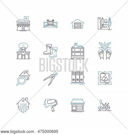 Art Design Line Icons Collection. Sketch, Palette, Composition, Contrast, Texture, Vibrance, Abstrac