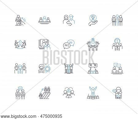 Crisis Manager Line Icons Collection. Emergency, Disaster, Response, Mitigation, Leadership, Resilie