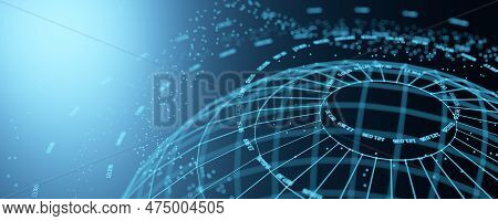 Artificial Intelligence. Machine Learning. Data Background. Big Data. Wireless Connection. Satellite