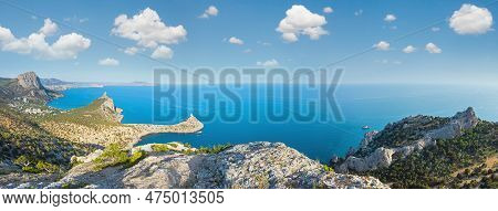 Coastline Of  Novyj Svit  Reserve Summer Panorama (capchik Cape, Crimea, Ukraine)
