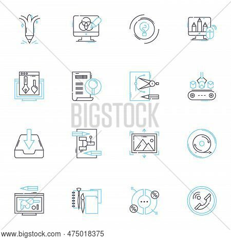 Main Site Linear Icons Set. Innovative, Dynamic, Engaging, User-friendly, Modern, Interactive, Custo
