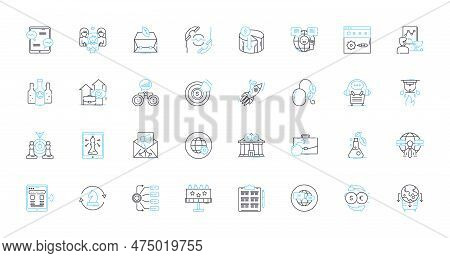 Industrial Development Linear Icons Set. Manufacturing, Production, Automation, Assembly, Machining,