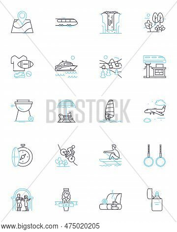 Entertainment Sector Linear Icons Set. Music, Movies, Television, Gaming, Comedy, Theatre, Performan