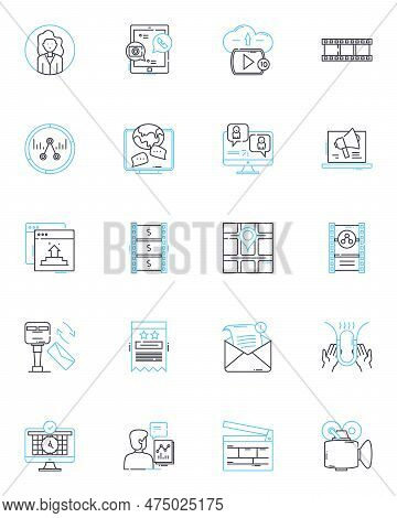 Modern Methods Linear Icons Set. Automation, Digitalization, Innovation, Optimization, Efficiency, T