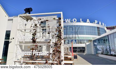 Warsaw, Poland. 21 April 2023. The Building That Houses The Food Hall Ogrody Urlicha. It\'s A Modern