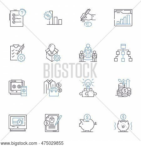 Poverty Reduction Line Icons Collection. Empowerment, Education, Employment, Access, Inclusion, Resi