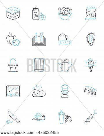 Glassware Linear Icons Set. Crystal, Stemware, Decanter, Tumbler, Pitcher, Goblet, Vase Line Vector 