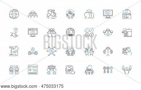 Career Advancement Line Icons Collection. Promotion, Growth, Development, Success, Advancement, Impr