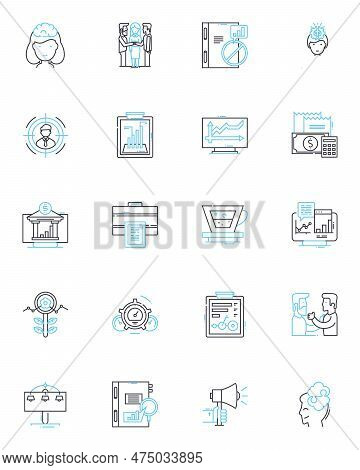 Mtary Industry Linear Icons Set. Manufacturing, Production, Assembly, Machining, Engineering, Fabric