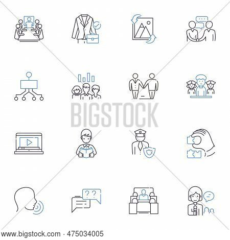 Professional Journey Line Icons Collection. Growth, Learning, Experience, Development, Success, Chal