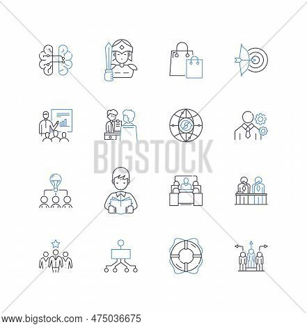 Advancement Outlook Line Icons Collection. Progress, Growth, Development, Opportunity, Expansion, Ad