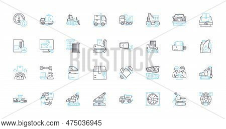 Movement Linear Icons Set. Spin, Flow, Leap, Sprint, Glide, March, Bounce Line Vector And Concept Si