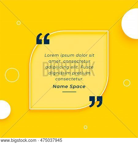 Stylish Quote Message Frame Yellow Background Vector