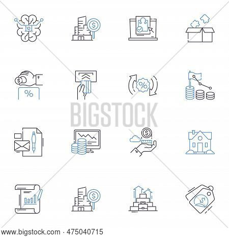 Debt Markets Line Icons Collection. Bonds, Credit, Default, Interest, Yield, Securities, My Vector A