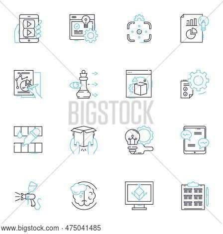 Mutual Support Linear Icons Set. Encouragement, Empathy, Unity, Solidarity, Friendship, Companionshi