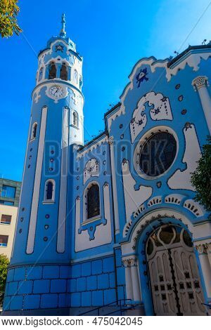 Blue Church Or The Church Of St. Elizabeth Or Modry Kostolik In Bratislava, Slovakia