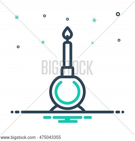 Mix Icon For Candle Candlestick Wax Skyer Light Burning Flame Burn Fire Candle-light