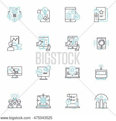 Customer Satisfaction Linear Icons Set. Loyalty, Feedback, Quality, Service, Experience, Trust, Comp