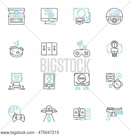 Pastime Linear Icons Set. Hobby, Leisure, Recreation, Fun, Activity, Entertainment, Amusement Line V