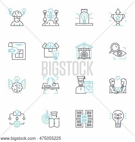 Artificial Intelligence And Robotics Linear Icons Set. Automation, Neural, Machine, Algorithm, Intel