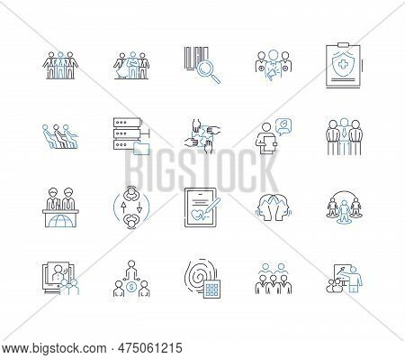 Sovereign Wealth Line Icons Collection. Investment, Governance, Assets, Diversification, Capital, Fu