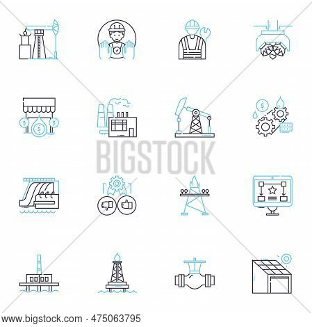Construction Linear Icons Set. Foundation, Structure, Concrete, Steel, Masonry, Framing, Plumbing Li