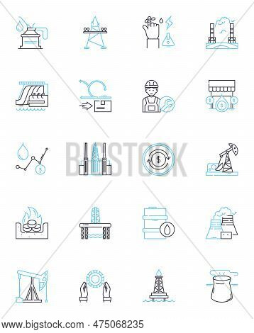 Construction Linear Icons Set. Foundation, Structure, Concrete, Steel, Masonry, Framing, Plumbing Li