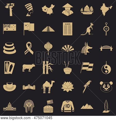 Europe Icons Set. Simple Style Of 36 Europe Icons For Web For Any Design