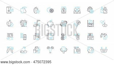 Brasserie Linear Icons Set. Ambiance, Bistro, Beer, Cuisine, Cocktail, Dining, Food Line Vector And 
