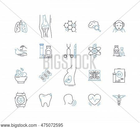 Nutritional Therapy Line Icons Collection. Nutrition, Therapy, Health, Wellness, Diet, Nutrients, Su