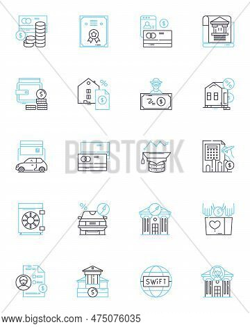 Virtual Payment Linear Icons Set. Digital, Online, Electronic, Secure, Contactless, E-wallet, Paypal