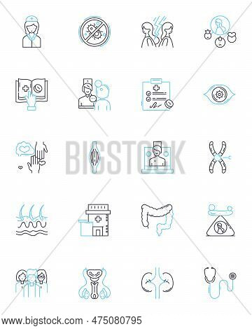 Household Wellbeing Linear Icons Set. Cleanliness, Organization, Comfort, Safety, Health, Maintenanc