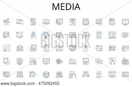Media Line Icons Collection. Customers, Clients, Visitors, Members, Guests, Consumers, Buyers Vector