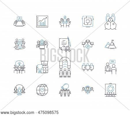 Nerking Event Line Icons Collection. Nerking, Connections, Collaboration, Relationship-building, Soc