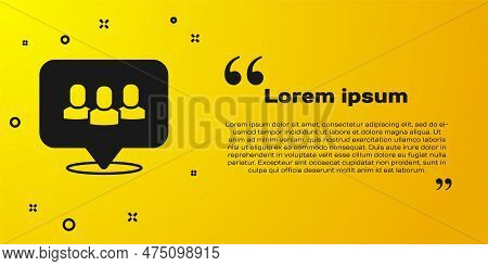 Black Project Team Base Icon Isolated On Yellow Background. Business Analysis And Planning, Consulti
