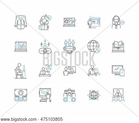 Product Group Line Icons Collection. Technology, Innovation, Efficiency, Design, Performance, Qualit