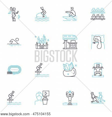Relaxation Methods Linear Icons Set. Editation, Yoga, Breathing, Massage, Mindfulness, Acupuncture, 