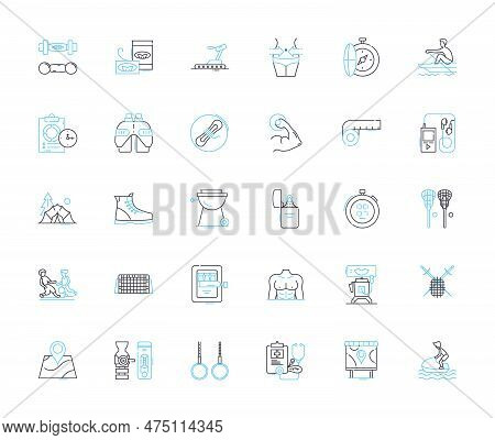 Balanced Living Linear Icons Set. Harmony, Equilibrium, Wellness, Stability, Serenity, Health, Calm 