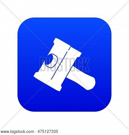 Big Sledgehammer Icon Blue Isolated On White Background