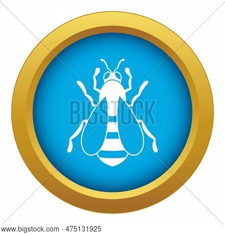 Bee Icon Blue Isolated On White Background For Any Design