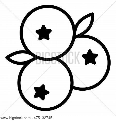 Blueberry, Berry Icon. Icon Of Blueberry Or Berry In Outline Or Line Style.