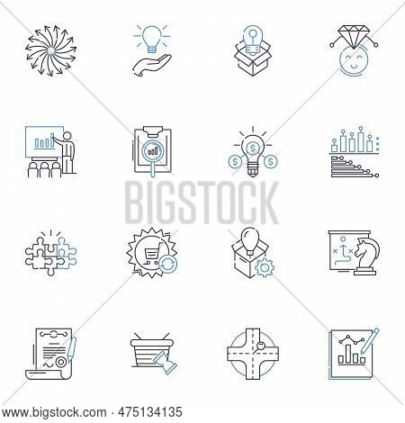 Framework And Structure Line Icons Collection. Blueprint, Architecture, Infrastructure, Skeleton, La