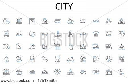 City Line Icons Collection. Fabrication, Assembly, Machining, Production, Automation, Quality, Effic