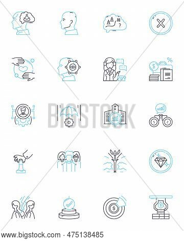 Linked Nerk Linear Icons Set. Connections, Nerking, Professionals, Job Search, Business, Opportuniti