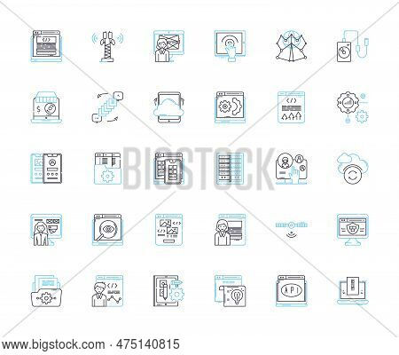 Professional Advancement Linear Icons Set. Promotion, Nerking, Leadership, Skills, Development, Grow